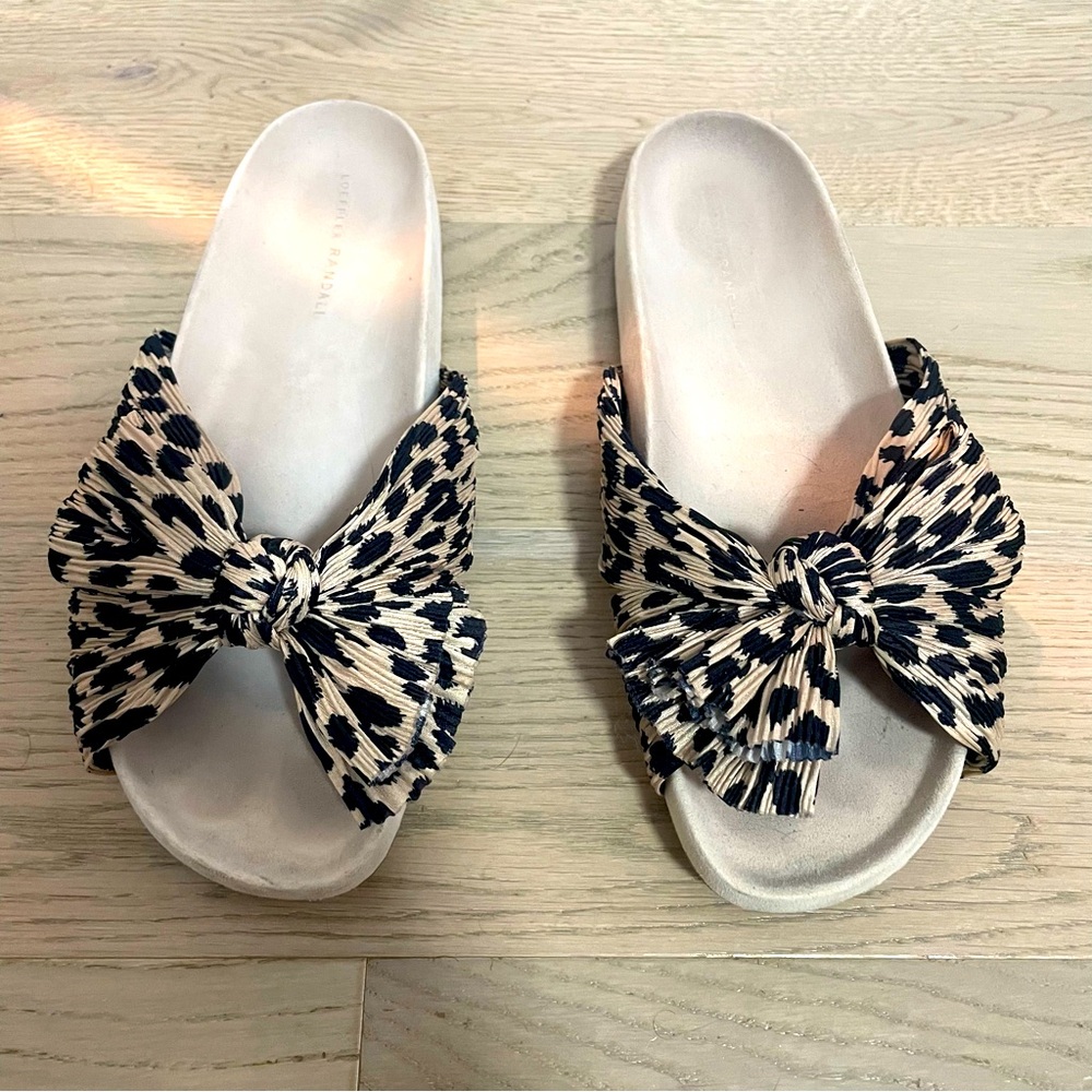 Loeffler Randall Caro Leopard Bow Sandals